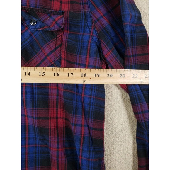 Route 66 Shirt Mens XL Red/Blue Plaid Long Sleeve Pearl Snap Pockets 100% Cotton - Picture 6 of 9